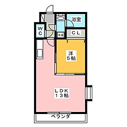 サンフラワー 1LDKの間取図画像
