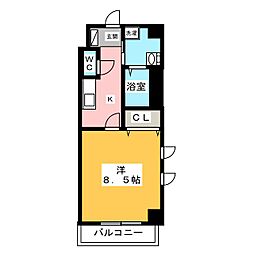 グランメールコート永田町 1Kの間取図画像