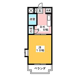 ウィステリア1 1DKの間取図画像