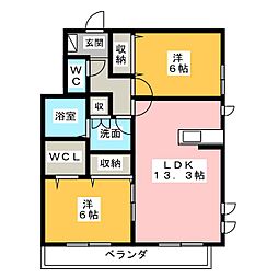 シャンパサパ 2LDKの間取図画像