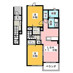 アドラブール・コート3 2LDKの間取図画像
