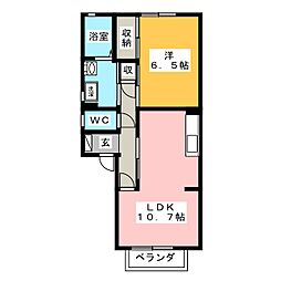 ソレーユ・1 1LDKの間取図画像