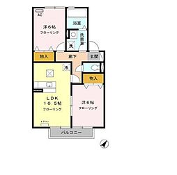 メルベーユ 2LDKの間取図画像