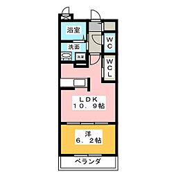 ベルクレール 1LDKの間取図画像