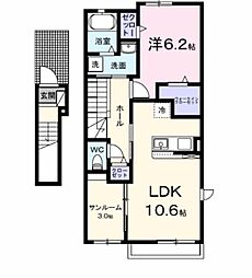 アステル 1LDKの間取図画像