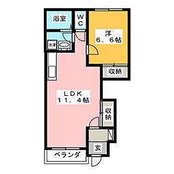 XieXie 1LDKの間取図画像