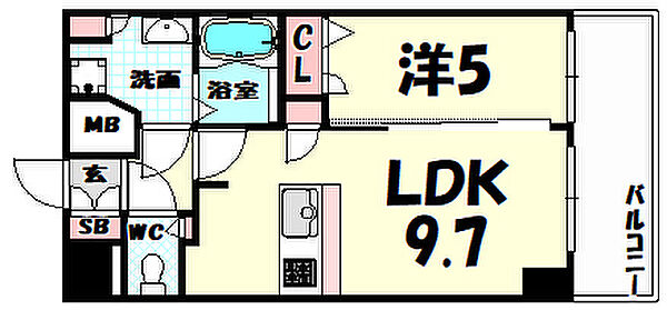 兵庫県神戸市中央区御幸通2丁目(賃貸マンション1LDK・14階・36.12㎡)の写真 その2