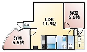 兵庫県神戸市東灘区深江本町3丁目（賃貸マンション2LDK・4階・46.28㎡） その2