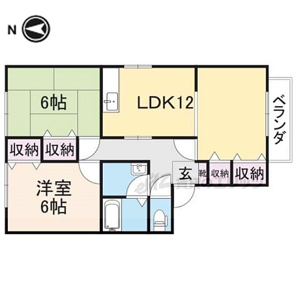 滋賀県長浜市勝町(賃貸アパート2LDK・2階・59.62㎡)の写真 その2