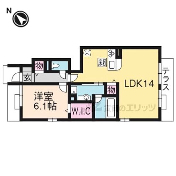 滋賀県草津市青地町(賃貸アパート1LDK・1階・49.86㎡)の写真 その2