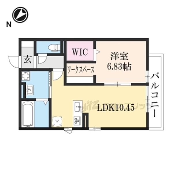滋賀県彦根市野口町字(賃貸アパート1LDK・3階・42.79㎡)の写真 その2