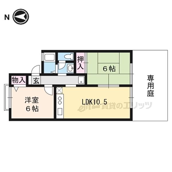 滋賀県大津市中庄1丁目(賃貸アパート2LDK・1階・50.32㎡)の写真 その2