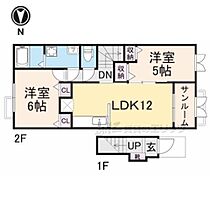 滋賀県長浜市木之本町黒田（賃貸アパート2LDK・2階・56.42㎡） その2