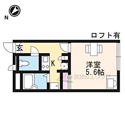 レオパレス沢田2 1Kの間取図画像