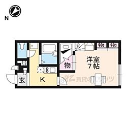 レオパレスメープルラック 1Kの間取図画像