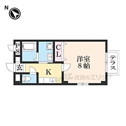 ヴィルクラージュ 1Kの間取図画像