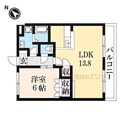 エリートメゾン 1階1LDKの間取り