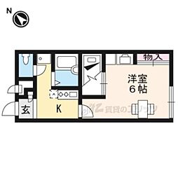 JR湖西線 おごと温泉駅 徒歩3分の賃貸アパート 1階1Kの間取り