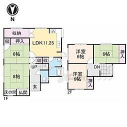 JR東海道・山陽本線 南草津駅 徒歩18分の賃貸一戸建て 2階5LDKの間取り