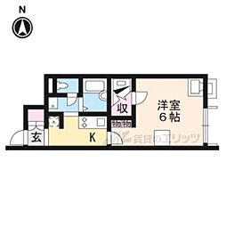 レオネクスト伊吹II 1階1Kの間取り
