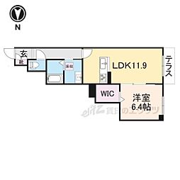 JR北陸本線 長浜駅 徒歩10分の賃貸アパート 1階1LDKの間取り