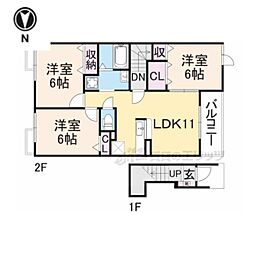 ソル・レヴェンテ　ウーノ 2階3LDKの間取り