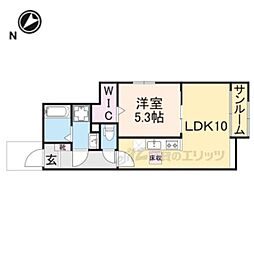 近江鉄道近江本線 彦根口駅 徒歩23分の賃貸アパート 1階1LDKの間取り