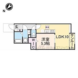 近江鉄道近江本線 彦根口駅 徒歩23分の賃貸アパート 1階1LDKの間取り