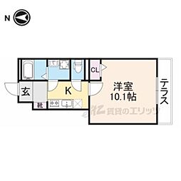 ＬｅＣｉｅｌ 1階1Kの間取り