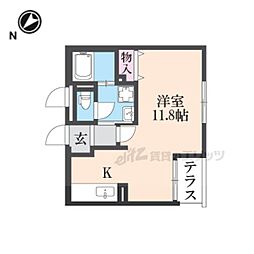 シャトレー六番館 3階ワンルームの間取り