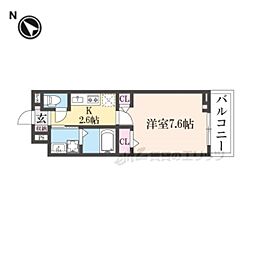 JR東海道・山陽本線 草津駅 徒歩19分の賃貸アパート 3階1Kの間取り