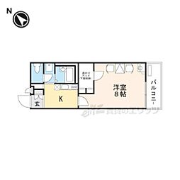 レオパレスアイエス 3階1Kの間取り