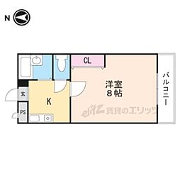 カーペンターハウス1 1Kの間取図画像
