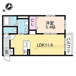 JR東海道・山陽本線 草津駅 バス10分 治田下車 徒歩3分の賃貸マンション 3階1LDKの間取り