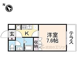 近江鉄道近江本線 高宮駅 徒歩10分の賃貸アパート 1階1Kの間取り
