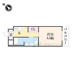 Ｆｅｌｉｃｈｅ・Ｇａｒｄｅｎ 1階1Kの間取り