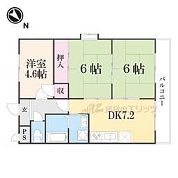 JR東海道・山陽本線 草津駅 徒歩9分の賃貸マンション 2階3DKの間取り