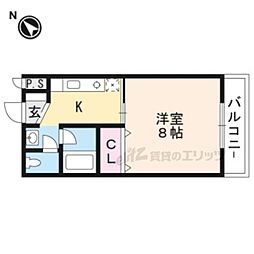JR東海道・山陽本線 栗東駅 徒歩10分の賃貸アパート 1階1Kの間取り