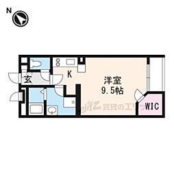 レオネクストレイクチャー 1階1Kの間取り