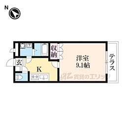 エタニティ 1階1Kの間取り