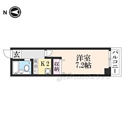 京阪石山坂本線 石山寺駅 徒歩22分の賃貸マンション 3階1Kの間取り