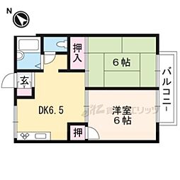 タナカハイツ 1階2DKの間取り