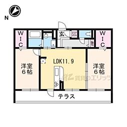 フォルトゥーナＭ 2階2LDKの間取り