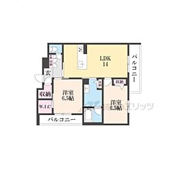 新清館III 3階2LDKの間取り