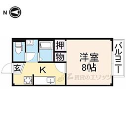 デルタステューディオ 1Kの間取図画像