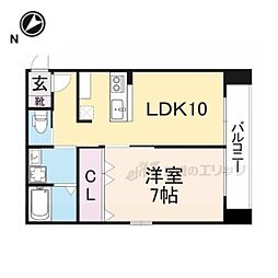 メゾン・ド・メグ長光寺 2階1LDKの間取り