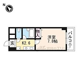JR東海道・山陽本線 守山駅 徒歩2分の賃貸マンション 6階1Kの間取り
