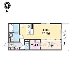 JR東海道・山陽本線 草津駅 徒歩26分の賃貸アパート 2階1LDKの間取り