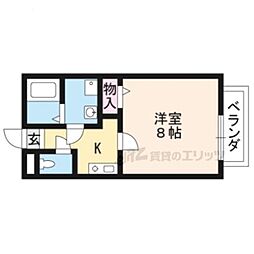 ダイワヴィラノルテA棟 1Kの間取図画像