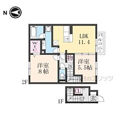 ソシアB 2LDKの間取図画像